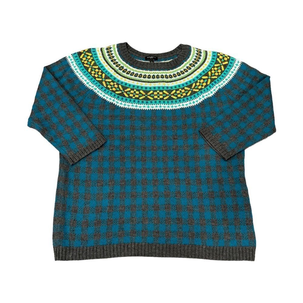 Talbots Patterned Crewneck Sweater - image 1